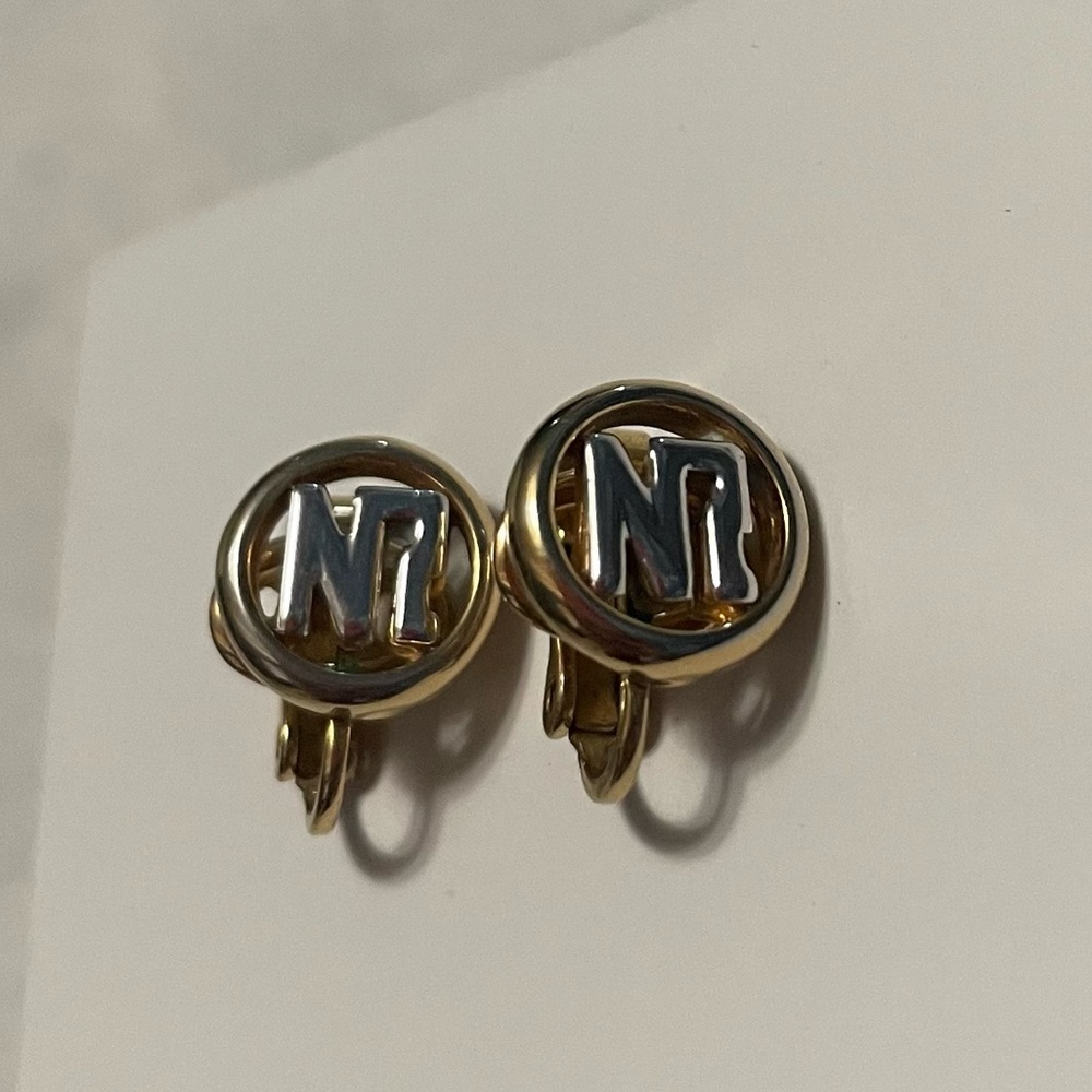 Nina Ricci ClipOn‎ Earrings Silver & Gold tone